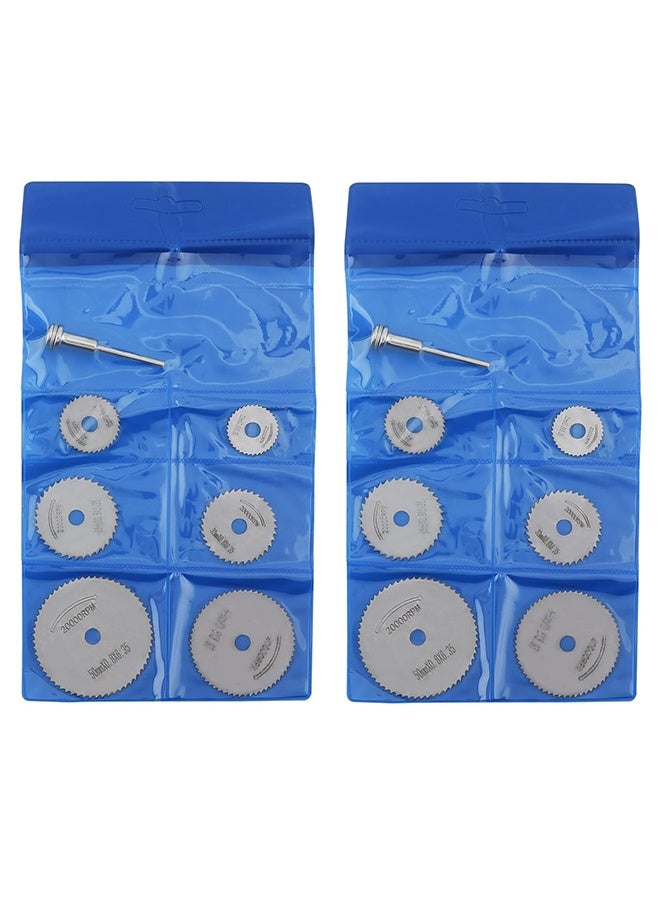 2 Sets of HSS Rotary Circular Saw Blades Cutting Discs, Wood Cutting Rotary Tool for Dremel Drills Rotary Mandrel - Image 1
